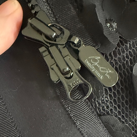 Byron Lars 10 Black Laser Cut Coat with Floral Interior - Picture 4 of 8